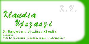 klaudia ujszaszi business card