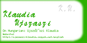 klaudia ujszaszi business card